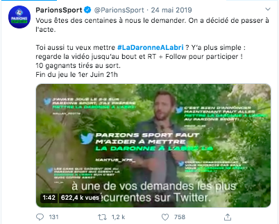 Campagne marketing Twitter de Parions Sport