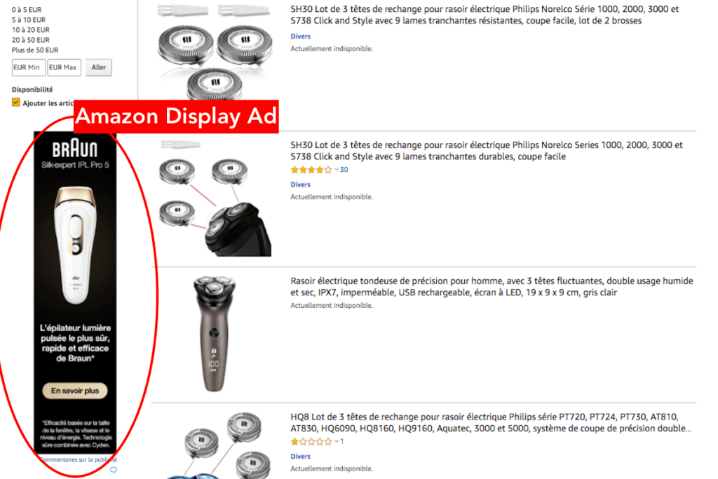 Exemple d'Amazon Display Ad