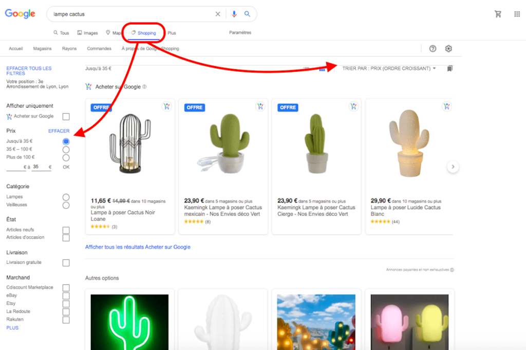 Google Shopping comme comparateur de prix