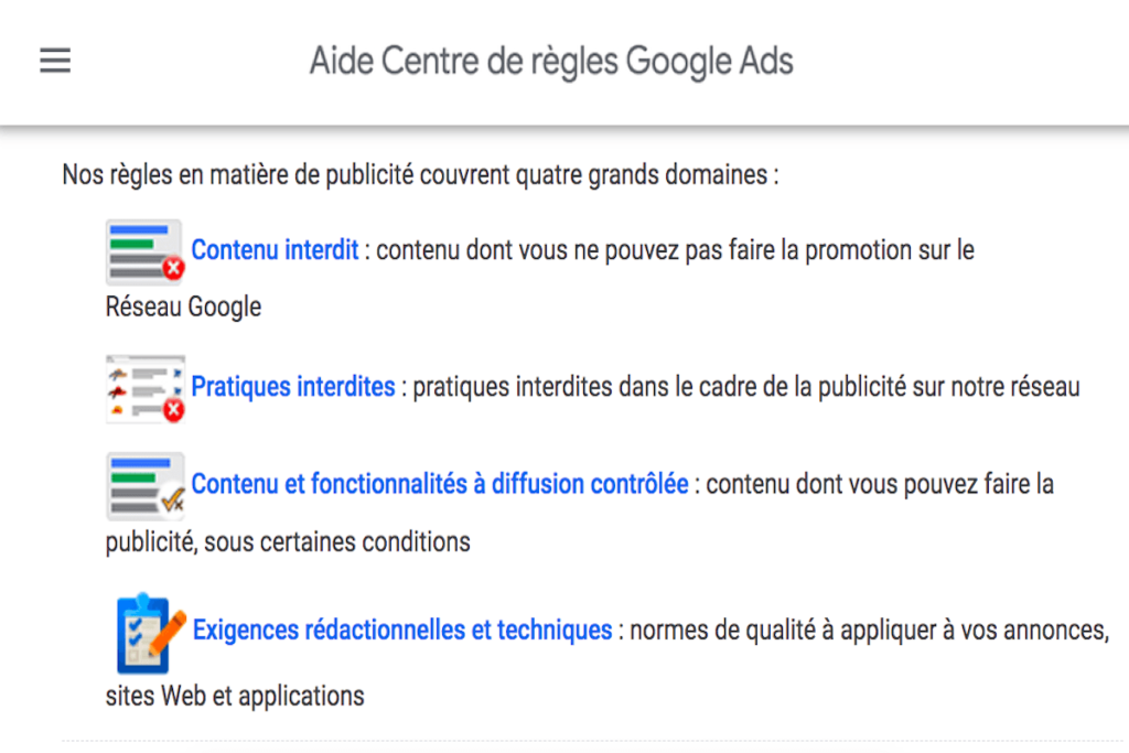 Les règles de rédaction pour valider une Google Ad