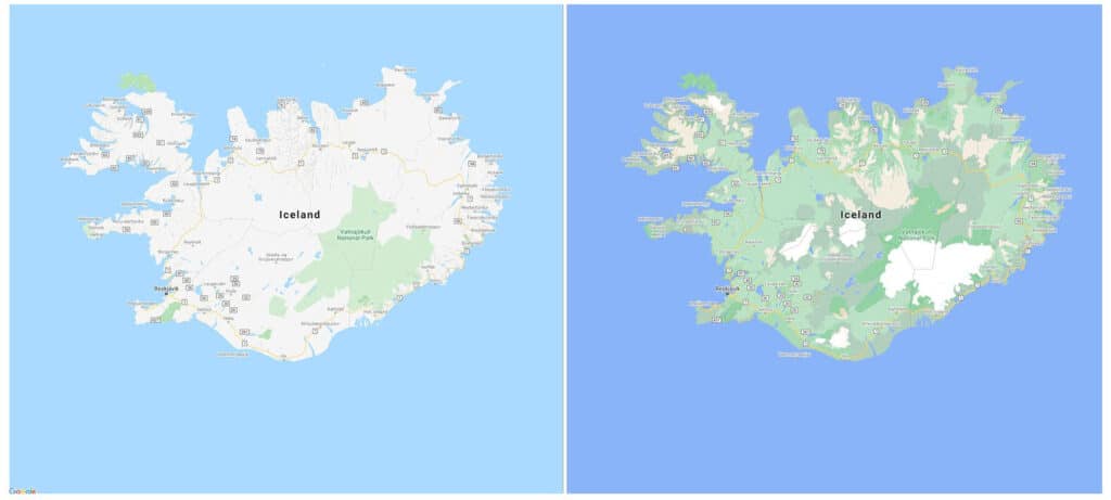 Islande Google Maps
