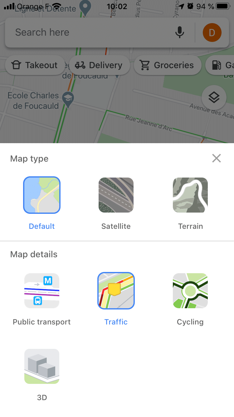 Options Google Maps